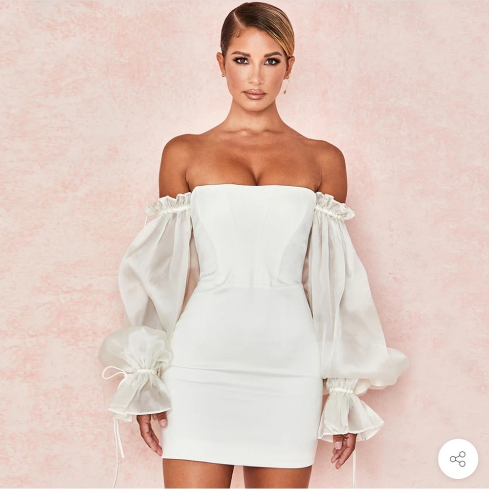 Size Small. White off the should mini dress